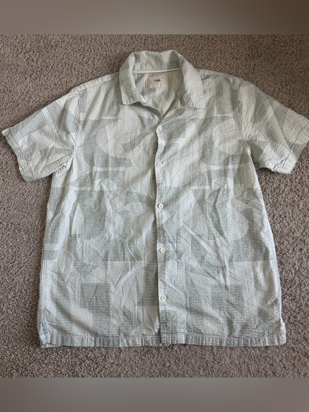 Folk Short Sleeve Button Up Shirt